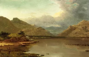 Lake with Boaters by John Frederick Kensett Oil Painting