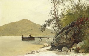 Landing at Sabbath Day Point by John Frederick Kensett Oil Painting