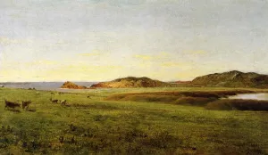 Landscape with Sea: Paradise Rocks, Newport, Rhode Island by John Frederick Kensett Oil Painting