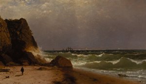 Near Newport, Rhode Island by John Frederick Kensett Oil Painting