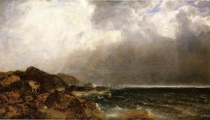 Point of Rocks, Newport by John Frederick Kensett Oil Painting