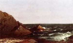 Rocks at Newport Oil painting by John Frederick Kensett