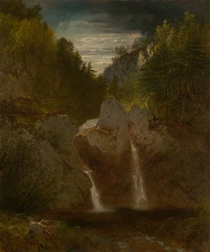 Rocky Pool, Bash-Bish Falls by John Frederick Kensett Oil Painting