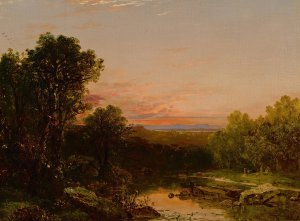Sunset Over The Catskills by John Frederick Kensett Oil Painting