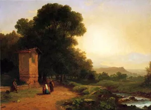 The Shrine - A Scene in Italy by John Frederick Kensett Oil Painting
