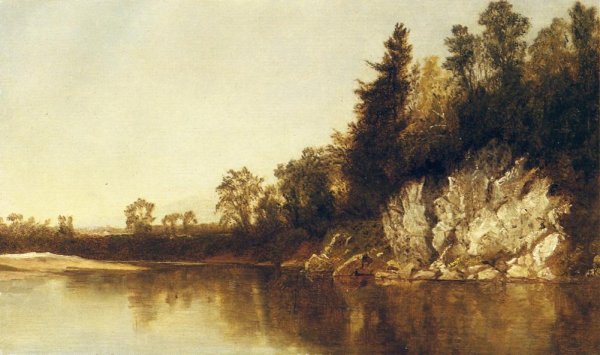 The Still Pool by John Frederick Kensett - Hand-Painted Oil Painting Reproduction