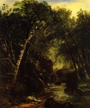 Trout Fisherman painting by John Frederick Kensett