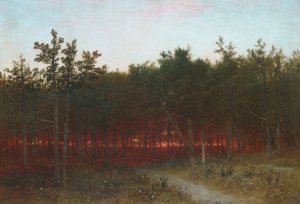 Twilight in the Cedars at Darien, Connecticut by John Frederick Kensett Oil Painting