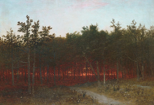 Twilight in the Cedars at Darien, Connecticut by John Frederick Kensett - Hand-Painted Oil Painting Reproduction
