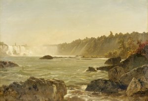 View of Niagara Falls by John Frederick Kensett Oil Painting