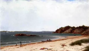 View of the Beach at Beverly, Massachusetts by John Frederick Kensett - Oil Painting Reproduction