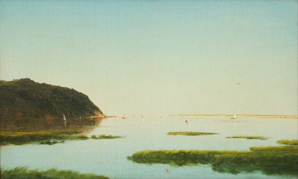 View of the Shrewsbury River, New Jersey by John Frederick Kensett - Hand-Painted Oil Painting Reproduction