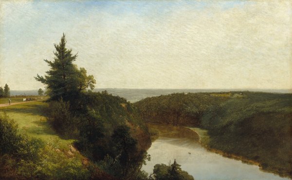 View on the Genesee near Mount Morris  by John Frederick Kensett - Hand-Painted Oil Painting Reproduction