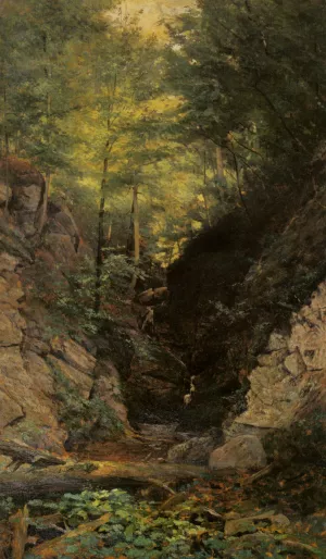 Wooded Interior by John Frederick Kensett - Oil Painting Reproduction