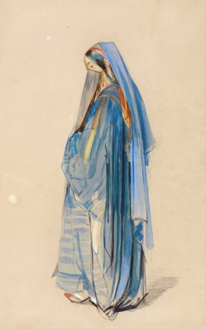 A Young Turkish Woman by John Frederick Lewis Oil Painting
