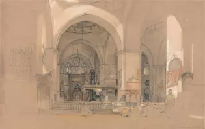 Interior of the Great Mosque, by John Frederick Lewis Oil Painting