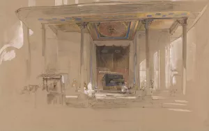 Main Entrance of Great Mosque, Oil painting by John Frederick Lewis