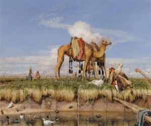 On the Banks of the Nile, Upper Egypt by John Frederick Lewis Oil Painting
