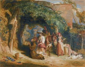 Peasants Of The Italian Tyrol At Their Devotions by John Frederick Lewis Oil Painting