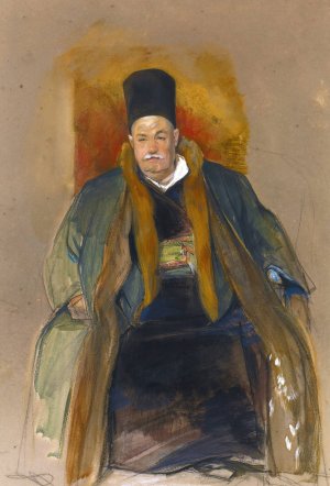 Portrait Of A Prosperous Merchant Of Terapia by John Frederick Lewis Oil Painting