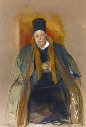 Portrait Of A Prosperous Merchant Of Terapia by John Frederick Lewis Oil Painting