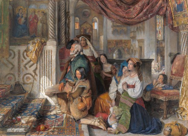 Main Product Photo of Roman Pilgrims  Painting by John Frederick Lewis