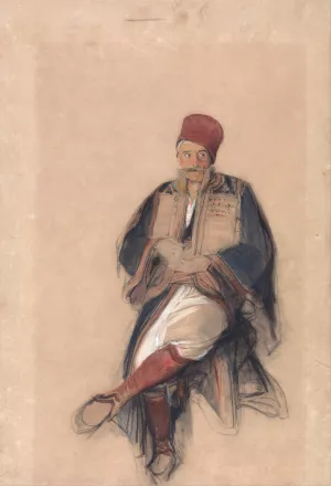 Seated Turk by John Frederick Lewis Oil Painting