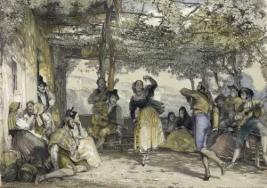 Spanish Peasants Dancing the Bolero by John Frederick Lewis Oil Painting