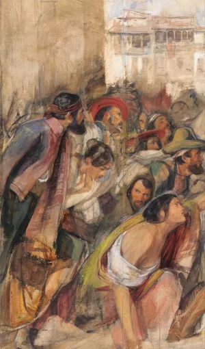 Study For The Proclamation Of Don Carlos by John Frederick Lewis Oil Painting