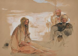 Study Of Three Arabs by John Frederick Lewis Oil Painting