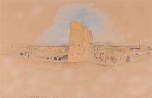 Temple of Edfou, Upper Egypt by John Frederick Lewis Oil Painting