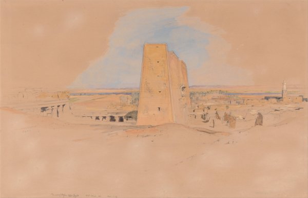 Main Product Photo of Temple of Edfou, Upper Egypt Painting by John Frederick Lewis