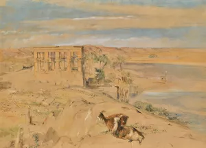 The Hypaethral Temple At Philae, Upper Egypt by John Frederick Lewis Oil Painting
