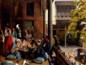 The Midday Meal, Cairo by John Frederick Lewis - Oil Painting Reproduction