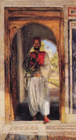 The Pipe Bearer by John Frederick Lewis - Oil Painting Reproduction