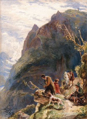 Tyrolese Hunters by John Frederick Lewis Oil Painting