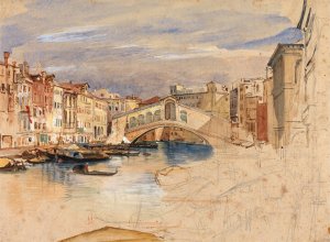 Venice The Grand Canal and Rialto by John Frederick Lewis Oil Painting