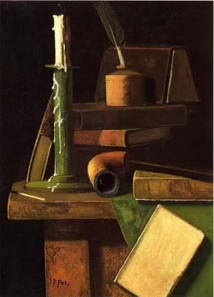 A Student's Desk by John Frederick Peto Oil Painting