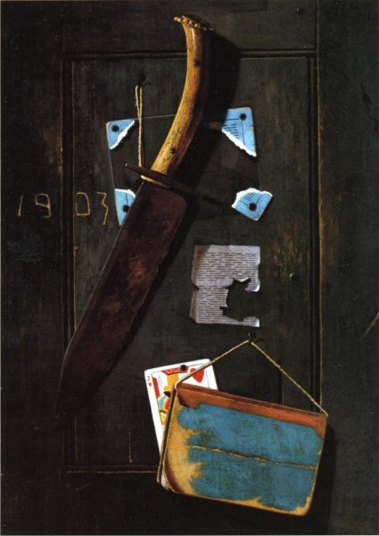 Main Product Photo of Hanging Knife and Jack of Hearts Painting by John Frederick Peto