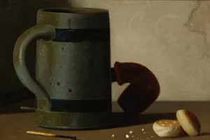 Stein And Biscuits by John Frederick Peto Oil Painting