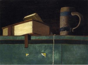 Still Life with Books and Mug by John Frederick Peto Oil Painting