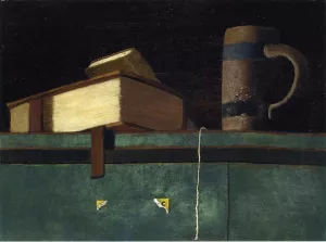 Still Life with Books and Mug by John Frederick Peto - Oil Painting Reproduction