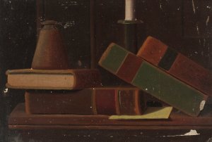 Still Life With Books by John Frederick Peto Oil Painting
