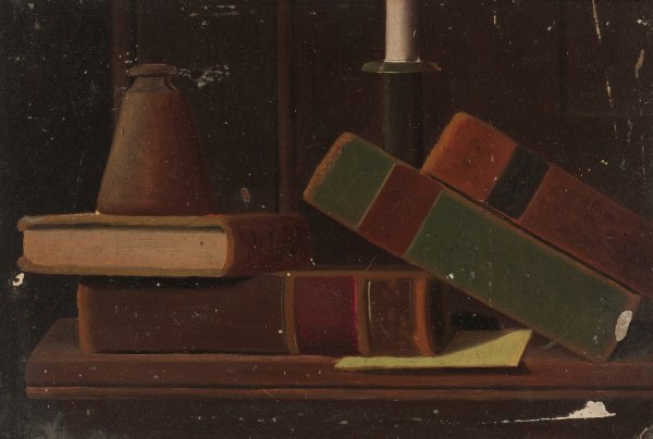 Main Product Photo of Still Life With Books Painting by John Frederick Peto