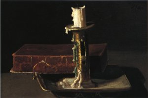 Still Life with Candlestick and Book