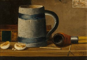 Still Life with Mug and Pipe by John Frederick Peto Oil Painting