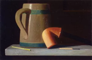 Still Life with Mug and Pipe by John Frederick Peto Oil Painting