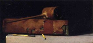 Still Life with Pipe and Book by John Frederick Peto Oil Painting