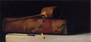 Still Life with Pipe and Book by John Frederick Peto - Oil Painting Reproduction