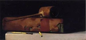 Still Life with Pipe and Book Oil painting by John Frederick Peto